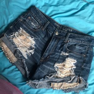 American Eagle high rise festival denim short